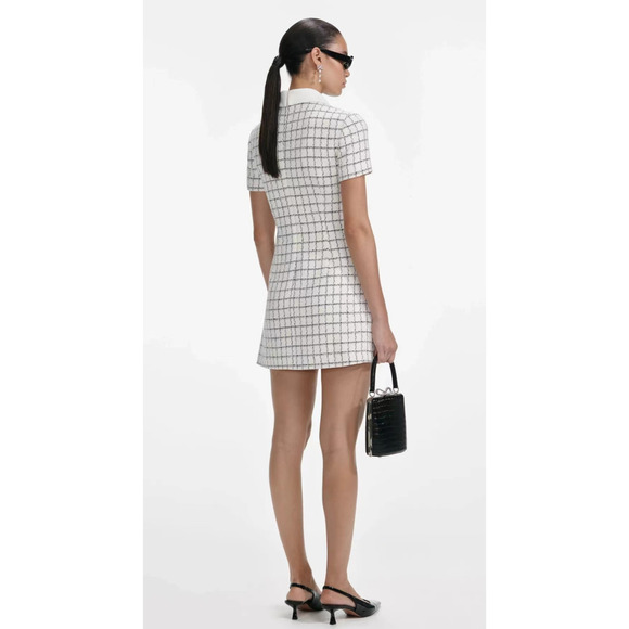 Self Portrait Check Boucle Mini Dress US 4 - Picture 3 of 11